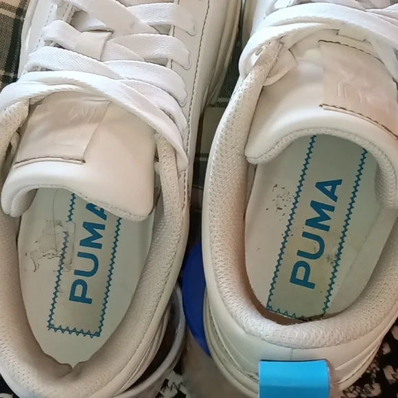 Nice! Women's 7.5 PUMA Mayze White & Blue Sneakers Shoes - Picture 7 of 7